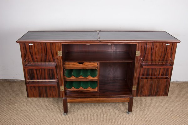 Norwegian Rolling and Extendable Bar in Rosewood by Torbjørn Afdal for Bruksbo, 1960s-EMB-2026743