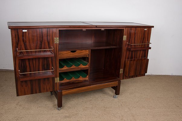 Norwegian Rolling and Extendable Bar in Rosewood by Torbjørn Afdal for Bruksbo, 1960s-EMB-2026743