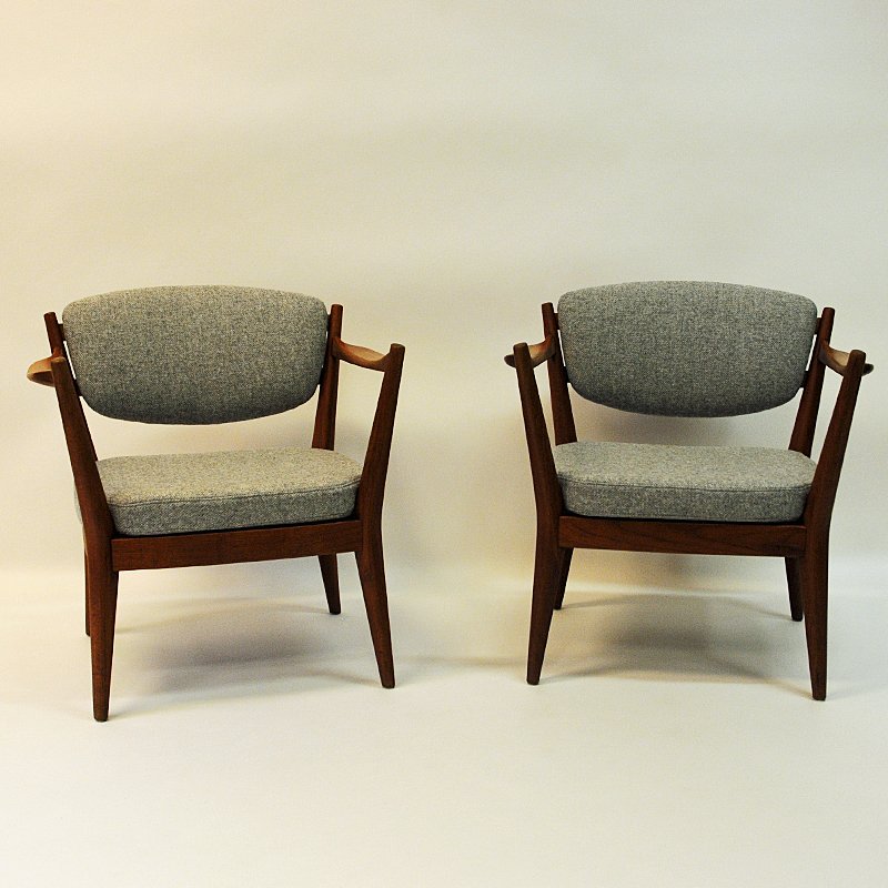 Norwegian Teak Lounge Chairs by Fredrik A. Kayser for Arnestad Bruk, 1950s, Set of 2