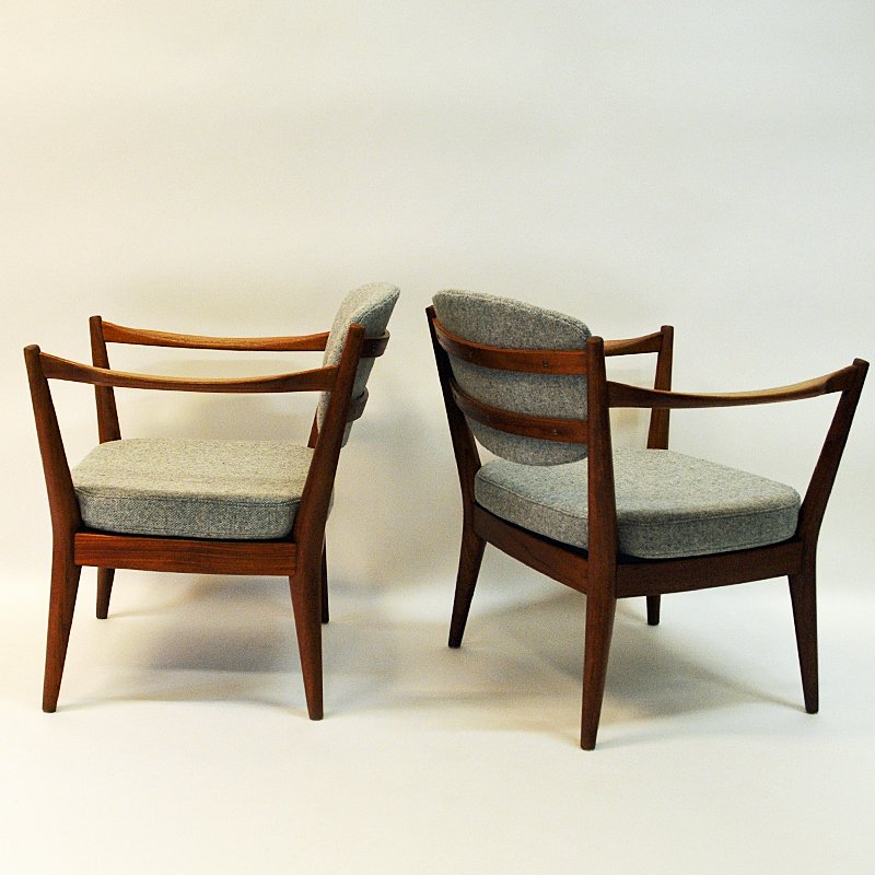 Norwegian Teak Lounge Chairs by Fredrik A. Kayser for Arnestad Bruk, 1950s, Set of 2