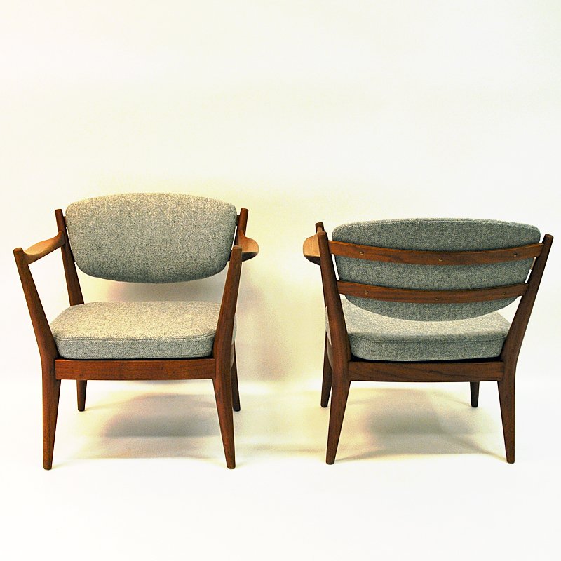 Norwegian Teak Lounge Chairs by Fredrik A. Kayser for Arnestad Bruk, 1950s, Set of 2