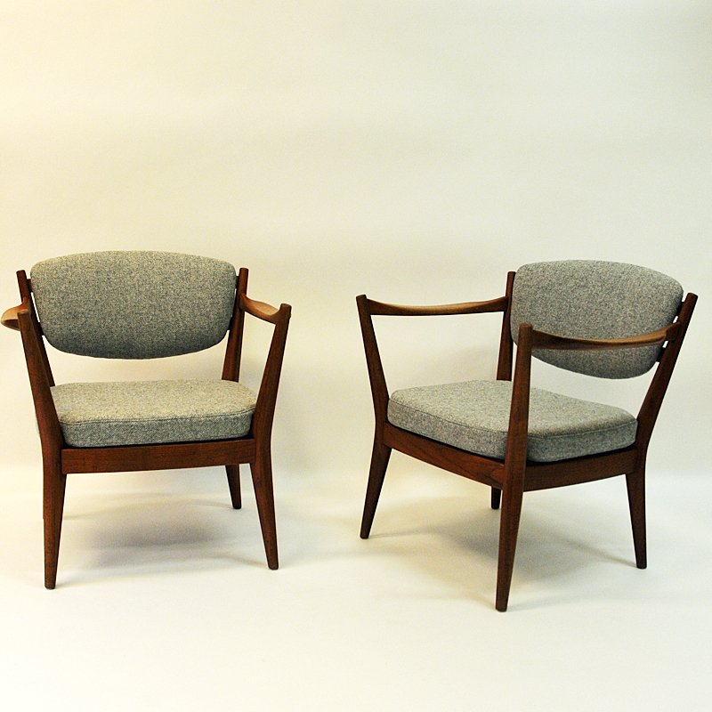 Norwegian Teak Lounge Chairs by Fredrik A. Kayser for Arnestad Bruk, 1950s, Set of 2