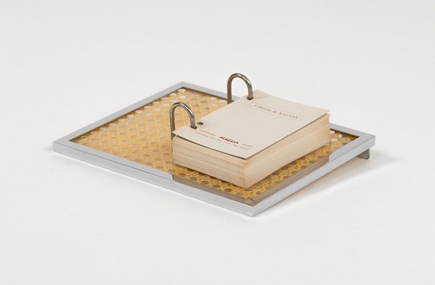 Note Pad Agenda in Chrome, Acrylic Glass and Rattan in the style of Christian Dior, Italy, 1970s-LYQ-2041611