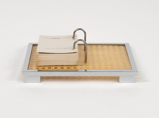 Note Pad Agenda in Chrome, Acrylic Glass and Rattan in the style of Christian Dior, Italy, 1970s-LYQ-2041611