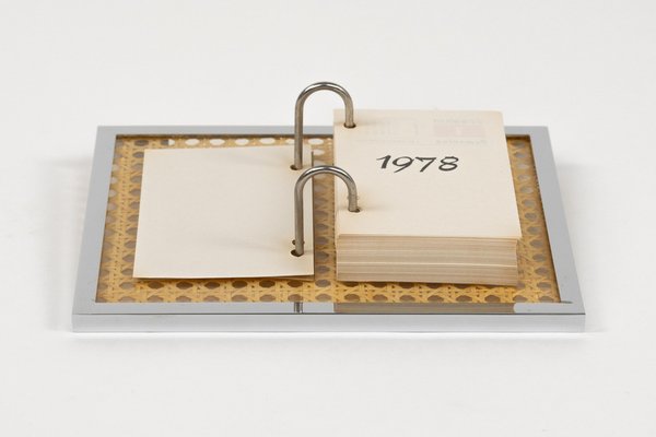 Note Pad Agenda in Chrome, Acrylic Glass and Rattan in the style of Christian Dior, Italy, 1970s-LYQ-2041611