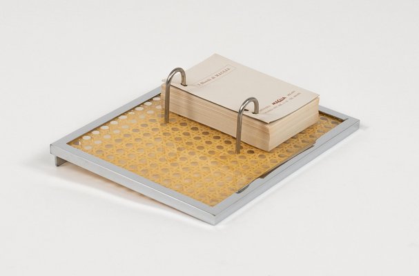 Note Pad Agenda in Chrome, Acrylic Glass and Rattan in the style of Christian Dior, Italy, 1970s-LYQ-2041611