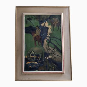 Noville Daniele, Late 20th Century, Oil on Board, Framed-WQQ-1330587