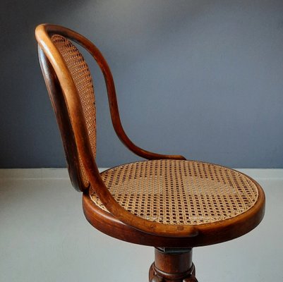 Nr. 1 - Nr. 5101 Swivel Stool with Backrest from Thonet, 1900s-SJU-1795895