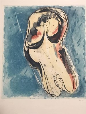 Nu Fond Bleu - Original Lithograph - 1955 1955-ZCI-759321