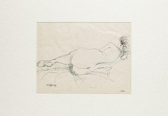 Nude from the Back - Original Drawing by Sergio Barletta - 1974 1974-ZCI-757788