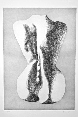 Nude from the Back - Original Etching by Giacomo Porzano - 1972 1972-ZCI-760934