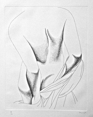 Nude from the Back - Original Etching by Giacomo Porzano - 1975 1975-ZCI-760352