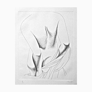 Nude from the Back - Original Etching by Giacomo Porzano - 1975 1975-ZCI-760352