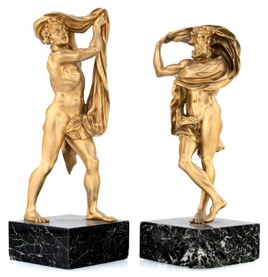 Nude Male Figures in Bronze, Set of 2-WIM-1071155