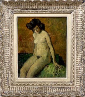 Nude Model, 1930s-1940s, Oil on Canvas, Framed-XMH-1742416