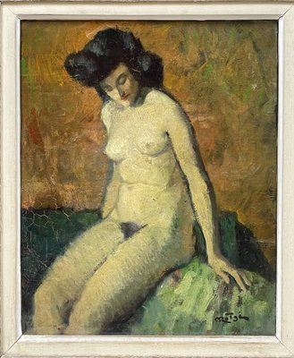 Nude Model, 1930s-1940s, Oil on Canvas, Framed-XMH-1742416