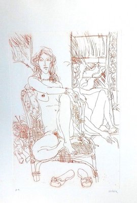 Nude Model - Original Etching by Sergio Barletta - 1970s 1970s-ZCI-760945