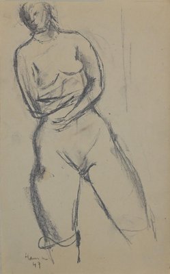 Nude of Woman, Original Pencil by Herta Hausmann, Mid,20th Century-ZCI-892035