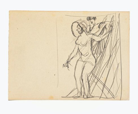 Nude - Original Drawing in Pencil by Gabriele Galantara - 20th Century 20th century-ZCI-758097