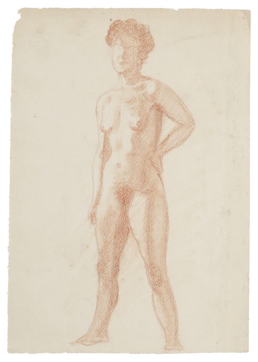 Nude - Original Drawing In Sanguine - 20th Century 20th Century