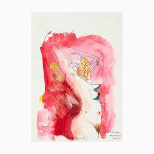 Nude - Original Ink and Watercolor Drawing by Sergio Barletta - 1990s 1990s-ZCI-757495