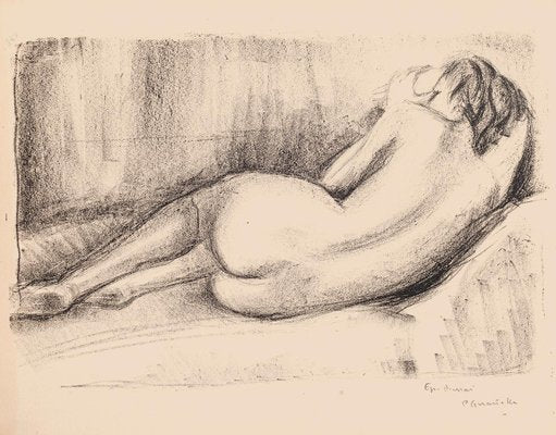 Nude - Original Lithograph on Paper by Pierre Guastalla 1950s-ZCI-777625