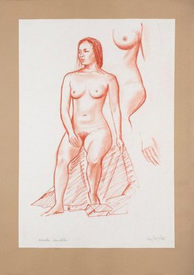 Nude - Original Pastel drawing by Emile Deschler - 1986 1986-ZCI-762188