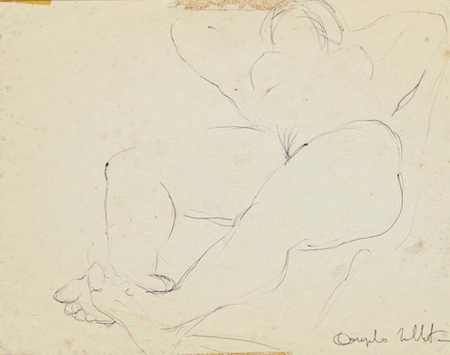 Nude - Original Pen Drawing by Angelo Sabbatani - 1960s 1960s-ZCI-762067