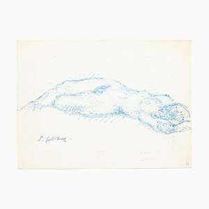 Nude - Original Pen Drawing by S. Goldberg - Mid 20th Century Mid 20th Century-ZCI-761143