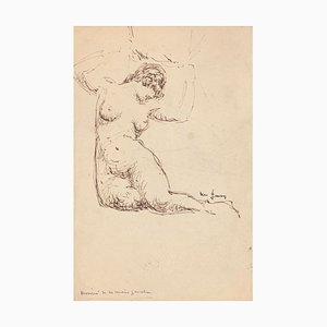 Nude - Original Pen Drawing - Mid 20th Century Mid 20th Century-ZCI-761232