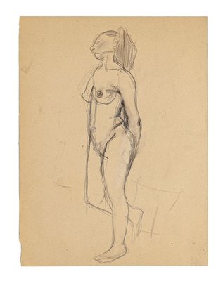 Nude - Original Pencil Drawing by Jeanne Daour - 1950s 1950s-ZCI-758317