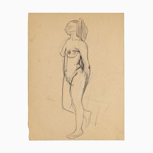 Nude - Original Pencil Drawing by Jeanne Daour - 1950s 1950s-ZCI-758317