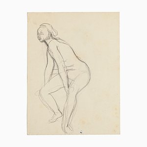 Nude - Original Pencil Drawing by Jeanne Daour - 1950s 1950s-ZCI-758308