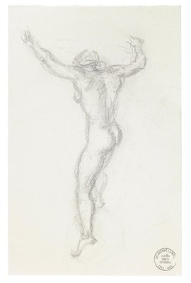 Nude - Original Pencil Drawing by S. Goldberg - Mid 20th Century Mid 20th Century-ZCI-758412