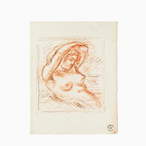 Nude - Original Sanguine by S. Goldberg - Mid 20th Century Mid 20th Century-ZCI-761144