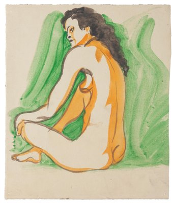 Nude - Original Watercolor on Paper by Jean Delpech - 1960s-ZCI-754820