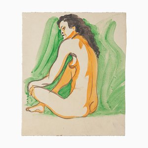 Nude - Original Watercolor on Paper by Jean Delpech - 1960s-ZCI-754820