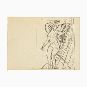 Nude - Pencil Drawing by Gabriele Galantara - Early 20th Century Early 20th Century-ZCI-761870