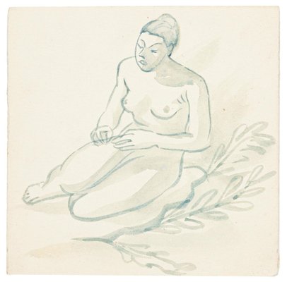 Nude - Watercolor on Paper by J.-R. Delpech - 1960s 1960s-ZCI-761346