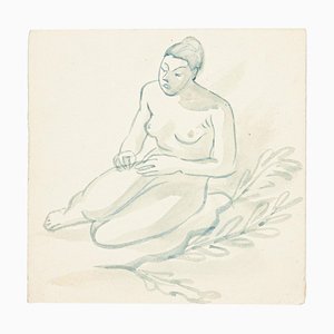 Nude - Watercolor on Paper by J.-R. Delpech - 1960s 1960s-ZCI-761346