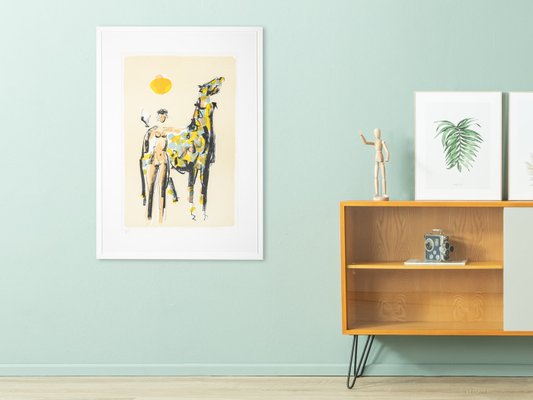 Nude Woman, Colored Lithograph on Paper, Framed-GPP-1126573