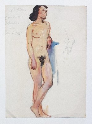 Nude Woman - Original Drawing in Mixed Media on Paper - 20th Century 20th century-ZCI-758112