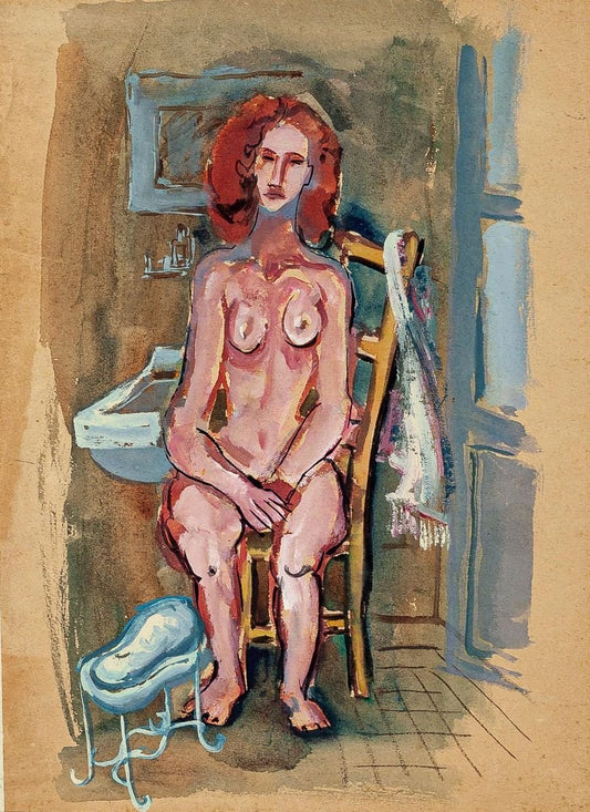 Nude Woman - Original Tempera and Watercolor by Primo Zeglio - 1930s 1930s