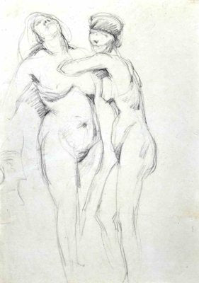 Nudes, Original Drawing in Pencil, Early 20th-Century-ZCI-1276406