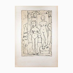 Nudes - Original Lithograph by Felice Casorati - 1946 1946-ZCI-761605