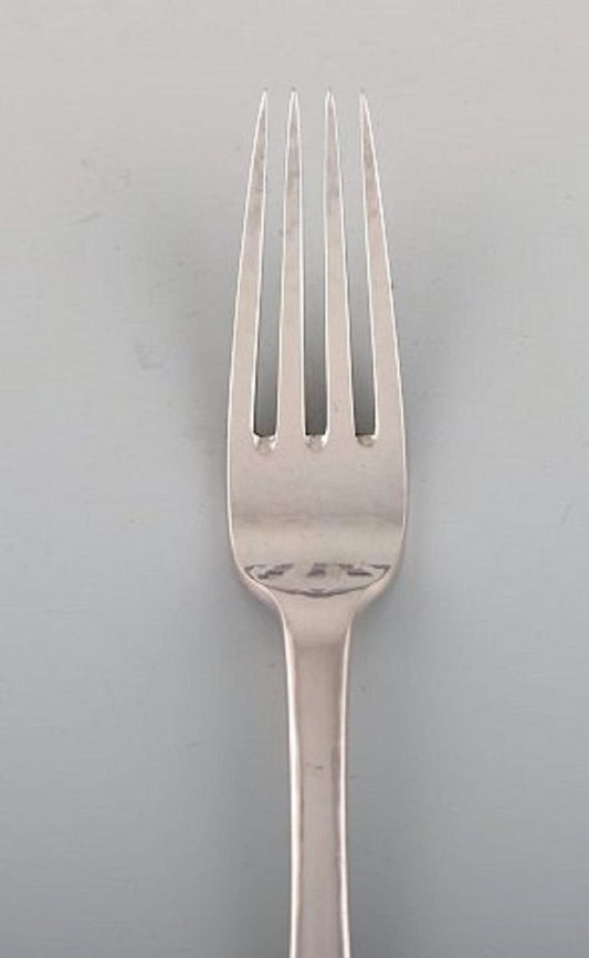 Number 14 Lunch Fork in Hammered Silver by Evald Nielsen, 1920s