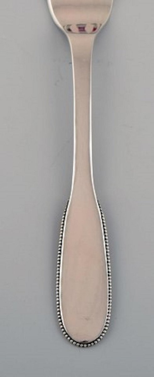 Number 14 Lunch Fork in Hammered Silver by Evald Nielsen, 1920s