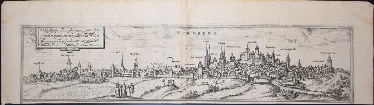 Nuremberg, Map from ''Civitates Orbis Terrarum'' - by F. Hogenberg - 1575 1575-ZCI-757877