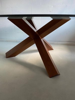 Nutwood and Glass La Rotonda Dining Table by Mario Bellini for Cassina-IEI-932110