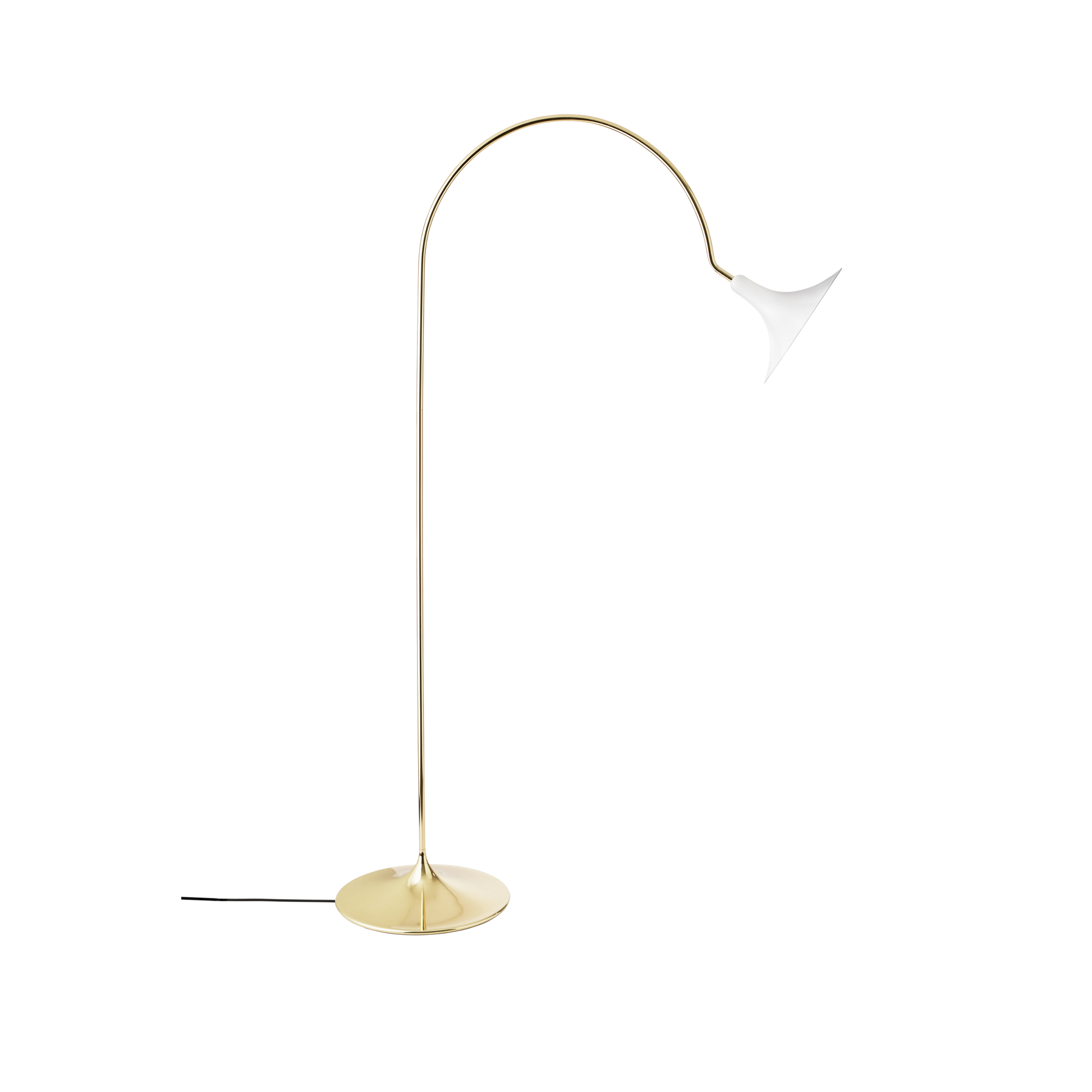 Petalii Floor Lamp by Nuura #White/ Polished Brass